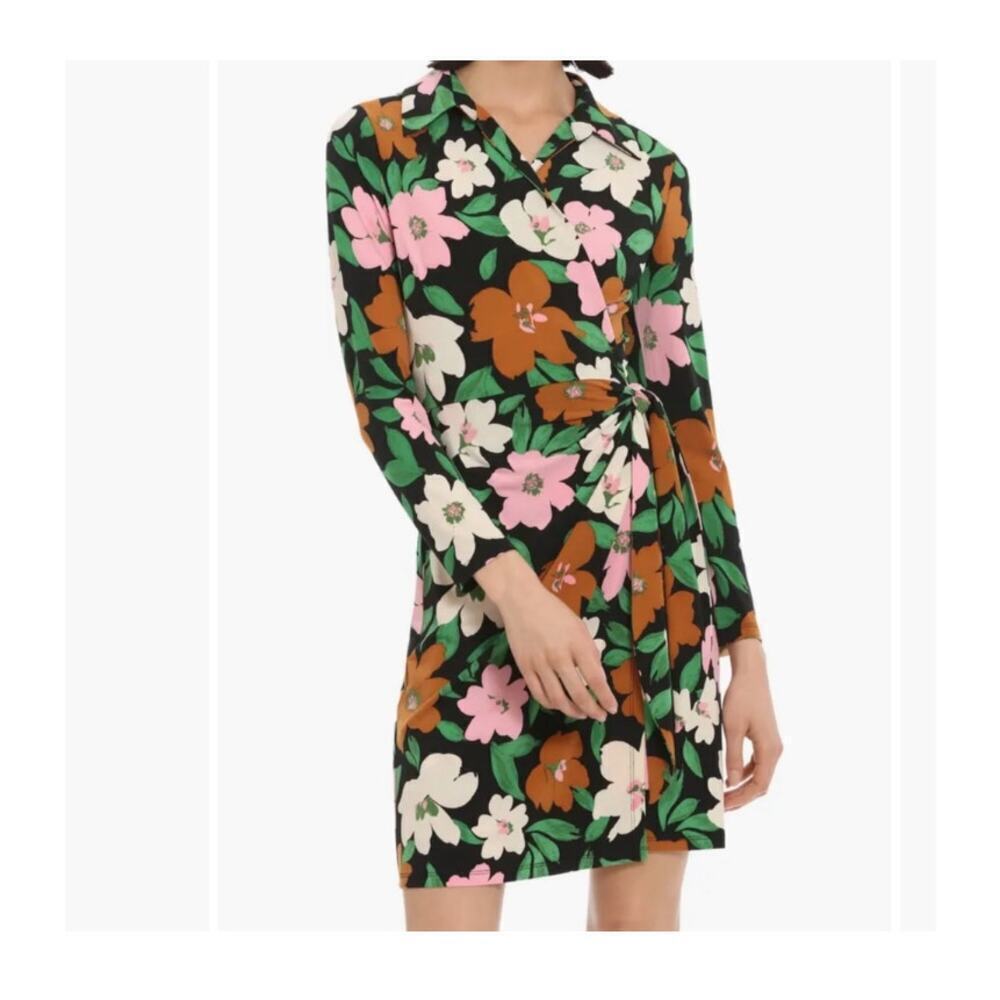 NWT Donna Morgan Long Sleeve Floral Wrap Dress Size 12